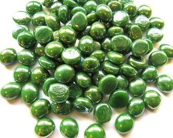 Mosaic Tiles/Premium Mini Iridescent Meadow Green Glass Gems  50g/ +/- 30pc