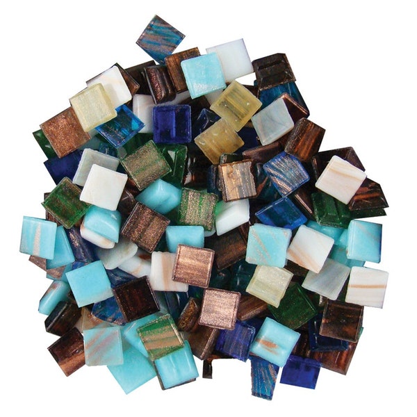 Mosaic Tiles 1/4 Pound 3/8" gold veined glass tile mix