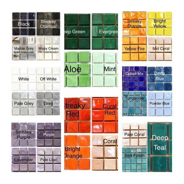 Mosaic Tiles Beautiful (25pc)15mm (3/5") Streaky Opaque Glass Mosaic Tiles//Mosaic Surplus//Mosaic Tiles//Mosaic Supplies