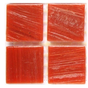 May include: Four square red glass tiles with a subtle striated pattern. The tiles are arranged in a 2x2 grid.