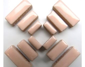Ceramic RECTANGLE Mix Sweet Pink 50g of 3 sizes //Mosaic Surplus//Mosaic Tiles//Mosaic Rectangles