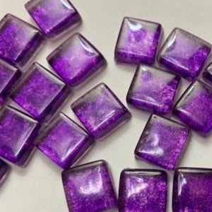Mosaic Tiles 12mm Hand Made Deep Purple Luminescent Metallic Glass Mosaic Tiles (25pc)Mosaic Tiles/Craft/Mosaic Surplus/Jewelry