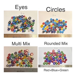 Mosaic Tiles/ Millefiori Glass Mix 2 ounces (+/- 50pc)//COE 90