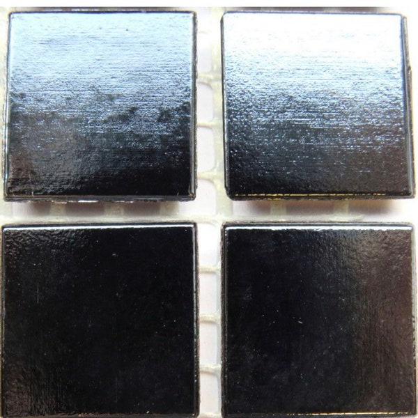 25  3/4" Black Platinum Iridescent Mosaic Glass Tiles//Mosaic Supplies//Mosaic Surplus//Vitreous Glass