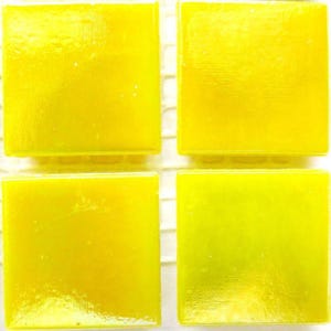 3/4" Yellow Iridescent Mosaic Glass Tiles (25) // Mosaic Tiles // Mosaic Supplies // Mosaic Surplus