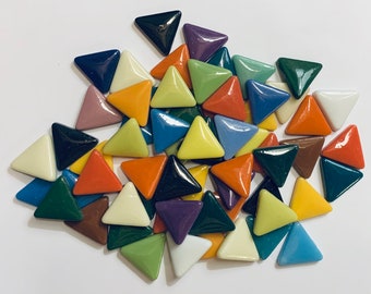 Mosaic Tile/ 20mm Glass Triangle Party Mix//3/4”/1/4 pound(+\-50pc)