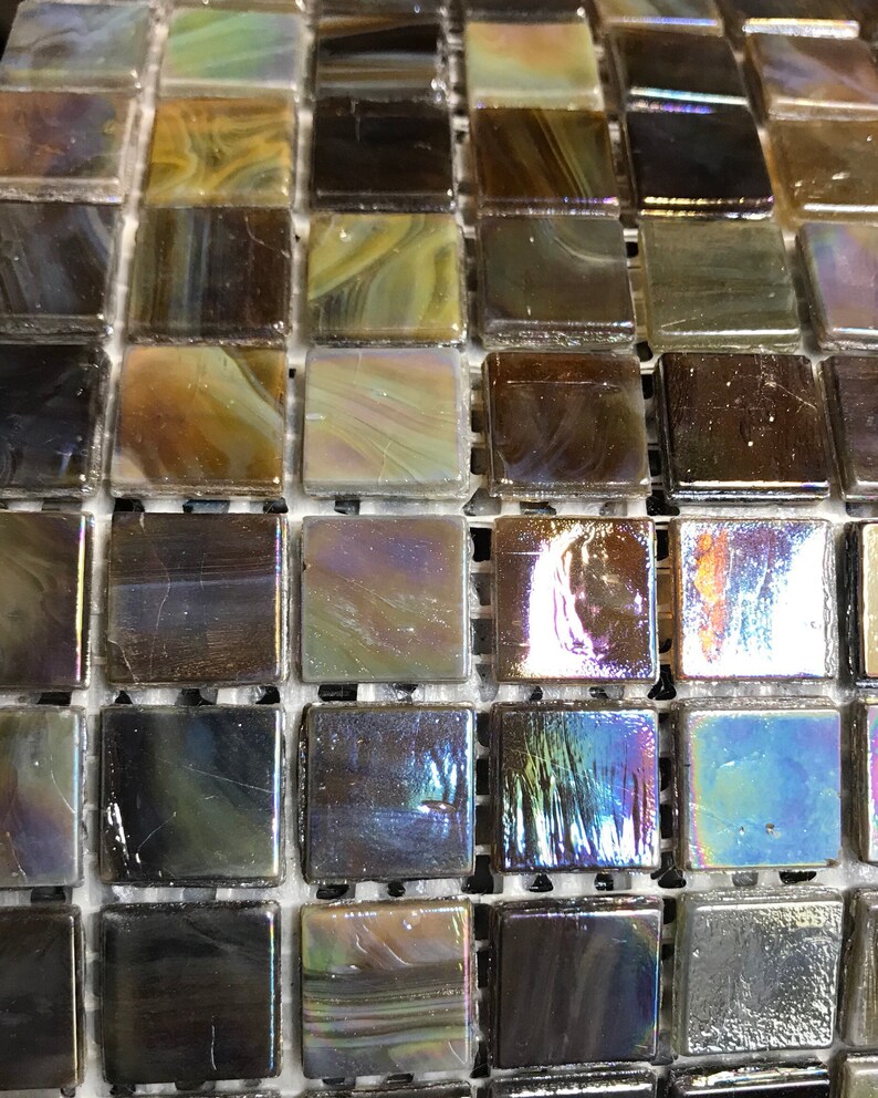 3/5 15mm Gnarly Pearl Iridescent Mosaic Glass Tiles | Etsy