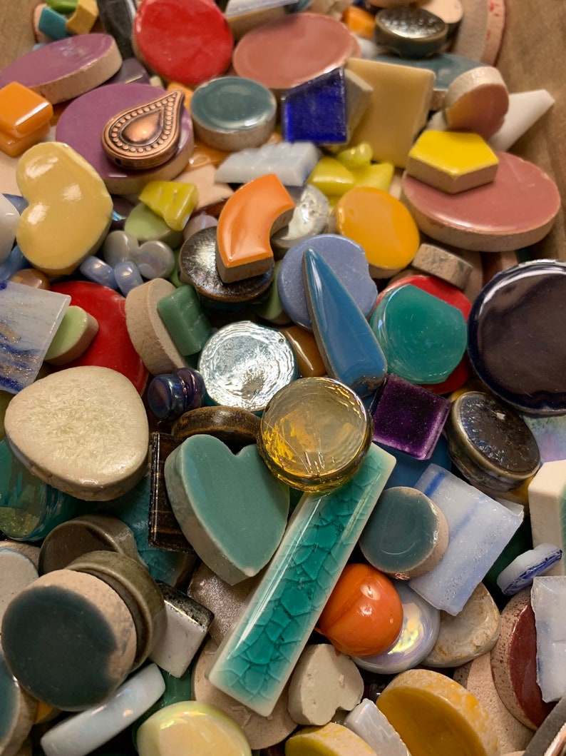 Mosaic Tile Bulk Rejects Lot Glass and Ceramic Mosaic Tiles Etsy