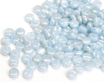 100 MINI 8mm Powder Blue PEARLESCENT Darling Dotz//Mosaic Supplies//Mosaic Surplus//Mosaic Glass