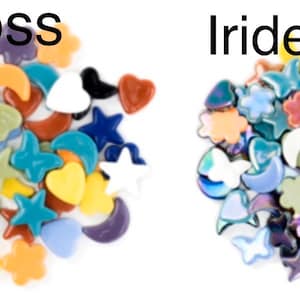 Mosaic Tiles 1/4 Pound Glass Charms//Mosaic Tile// Mosaic Glass Tiles// Gloss or Iridescent