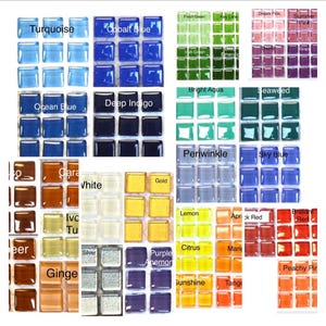 Mosaic Tiles//80 pc Mosaic Glass Tiles//10mm(3/8&quot;)// Mosaic Surplus// tiles
