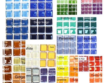 Mosaic Tiles//80 pc Mosaic Glass Tiles//10mm(3/8")// Mosaic Surplus// tiles