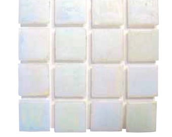 Mosaic Tiles/ 3/4" Iridescent White Glass Tile//25 Tiles//mosaic tiles//Mosaic Surplus