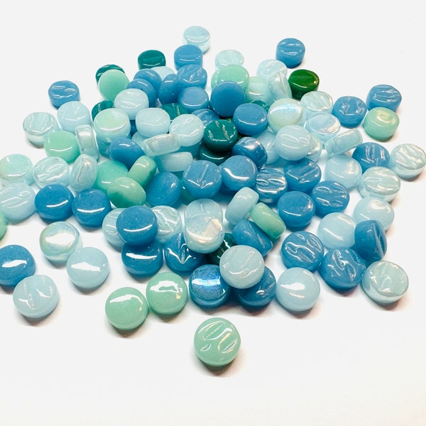 100 MINI 8mm Aqua Mix Darling Dotz/100pc/Mosaic Supplies//Mosaic Surplus//Mosaic Glass