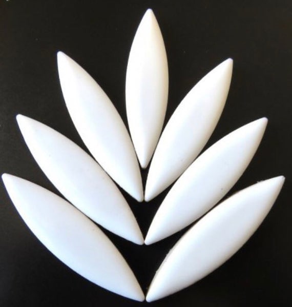Large Ceramic Petals for mosaics White