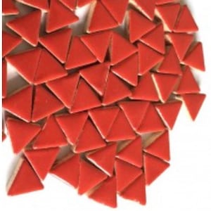 Mosaic Tiles/50g Poppy Red Ceramic Triangles (15mm) (+\-45count)//Ceramic Tiles //Mosaic Tiles//Mosaic Surplus