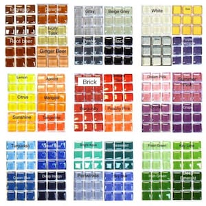 Mosaic Tiles//80 pc Mosaic Glass Tiles//10mm(3/8")// Mosaic Surplus// tiles