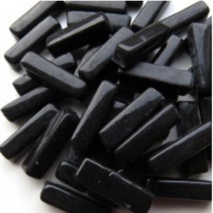 Mosaic Tiles/ 20mm Absolute Black Glass Stix 50g (+\-25pc)//Mosaic Tiles//Mosaic Glass//Mosaic Surplus//Mosaic Supplies