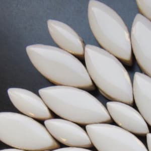 White Ceramic Petal Mix (30-35 count)//White Petals//Mosaic Tiles//Mosaic Surplus