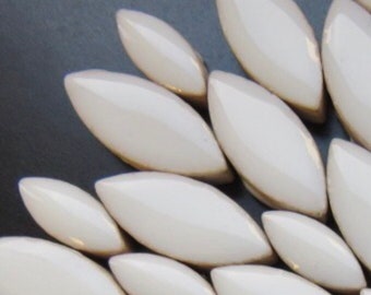 White Ceramic Petal Mix (30-35 count)//White Petals//Mosaic Tiles//Mosaic Surplus