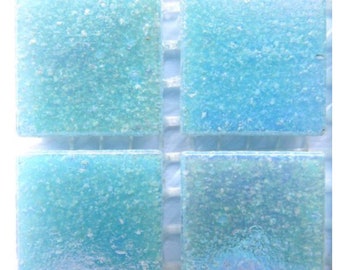 3/4"  Coastal Blue Iridescent Mosaic Glass Tiles (25) // Mosaic Tiles // Mosaic Supplies // Mosaic Surplus