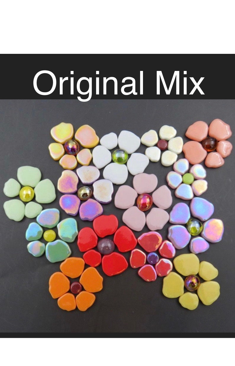 Mosaic Tiles/Botanical Mix Glass Petals 1/4 pound 75pc Sakura Petal Mix/mosaic surplus image 4