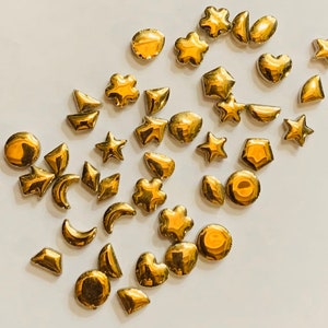 MINI Charms Gold Ceramic Mosaic Tiles//20g/0.7oz/(+\- 40pc)//Mosaic Tiles//Mosaic Surplus//Mosaic Supplies