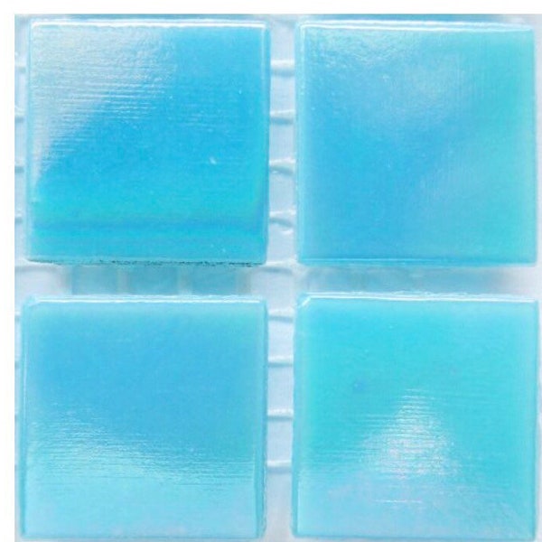 Mosaic Tiles/ 3/4"  Turquoise Iridescent Mosaic Glass Tiles (25) // Mosaic Tiles // Mosaic Supplies // Mosaic Surplus