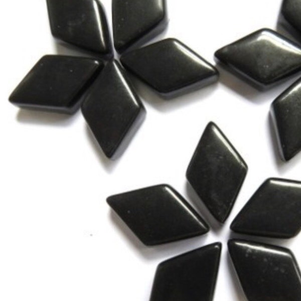 Mosaic Tiles/ Opal Black Glass Diamonds 100g +\- 48 pieces//Mosaic Tiles// Mosaic Surplus //Mosaic Supplies