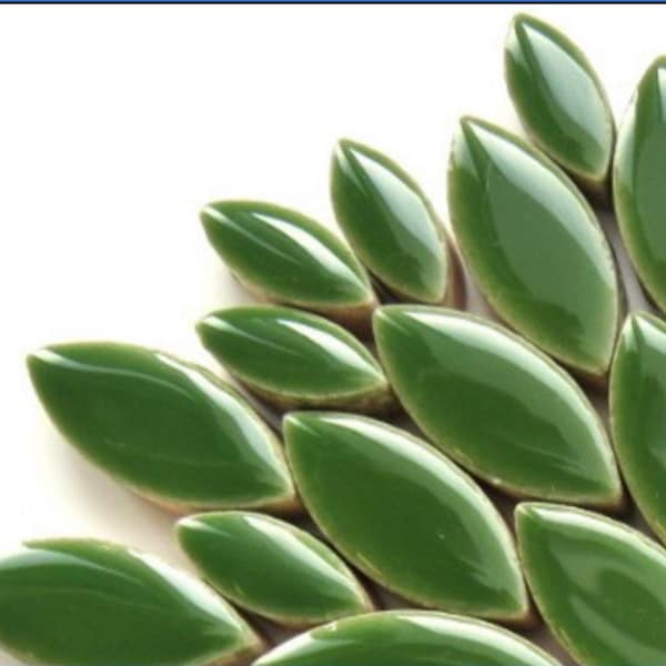 Eucalyptus Green Ceramic Petal Mix (30-35 count)//Green Petals//Mosaic Tiles//Mosaic Surplus
