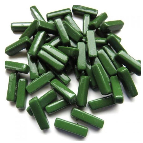 Mosaic Tiles 20mm Lush Green Glass Stix 50g (+\-25pc)//Mosaic Tiles//Mosaic Glass//Mosaic Surplus//Mosaic Supplies