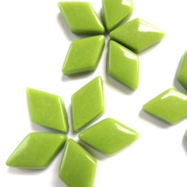 Mosaic Tiles/ New Green Glass Diamonds  100g +\- 48 pieces//Mosaic Tiles// Mosaic Surplus //Mosaic Supplies