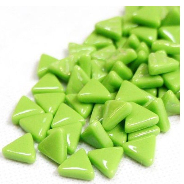 MINI 10mm New Green Glass Triangles 50g (85pc)//Glass Triangles//Mosaic Tiles//Mosaic Glass//Mosaic Surplus//Mosaic Supplies