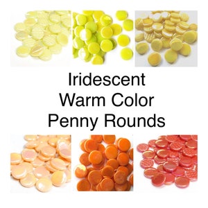 Iridized Glass Penny Rounds (18mm)(25count)//Glass Tiles //Mosaic Tiles//Mosaic Surplus