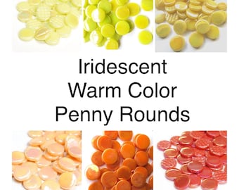 Iridized Glass Penny Rounds (18mm)(25count)//Glass Tiles //Mosaic Tiles//Mosaic Surplus