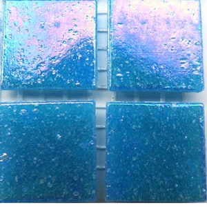 3/4&quot;  Beachfront Blue Iridescent Mosaic Glass Tiles (25) // Mosaic Tiles // Mosaic Supplies // Mosaic Surplus