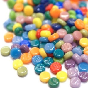8mm Rainbow Mix Darling Dotz 50g//Mosaic Supplies//Mosaic Surplus//Mosaic Glass