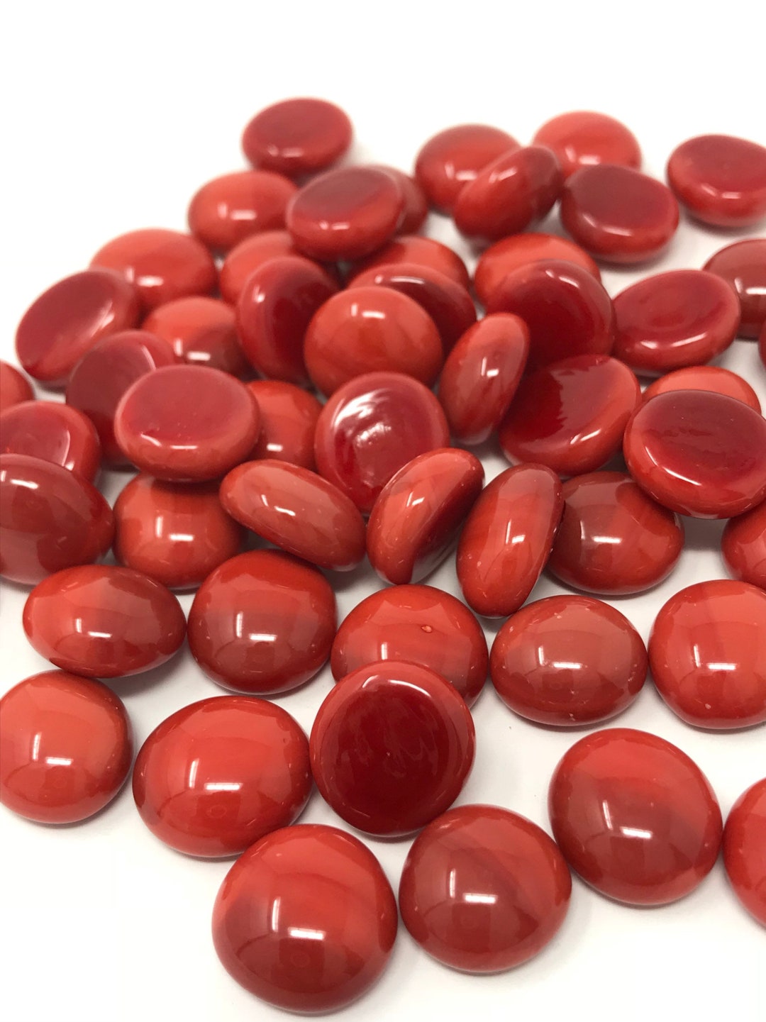 Small Red Glass Gems 1214mm//cabochons//mosaic Glass//mosaic Surplus