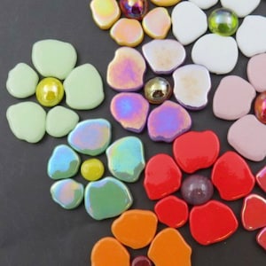 Mosaic Tiles/Botanical Mix Glass Petals 1/4 pound 75pc Sakura Petal Mix/mosaic surplus image 8