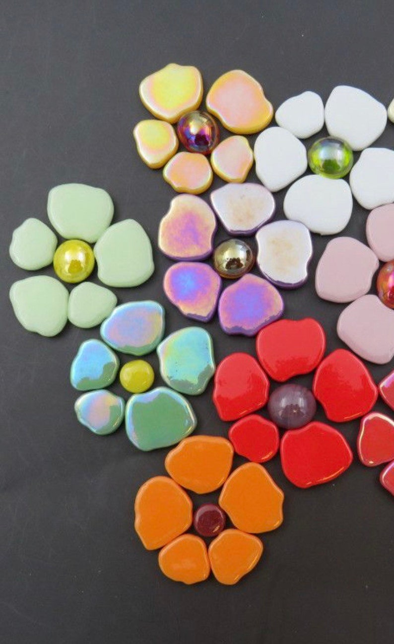 Mosaic Tiles/Botanical Mix Glass Petals 1/4 pound 75pc Sakura Petal Mix/mosaic surplus image 8