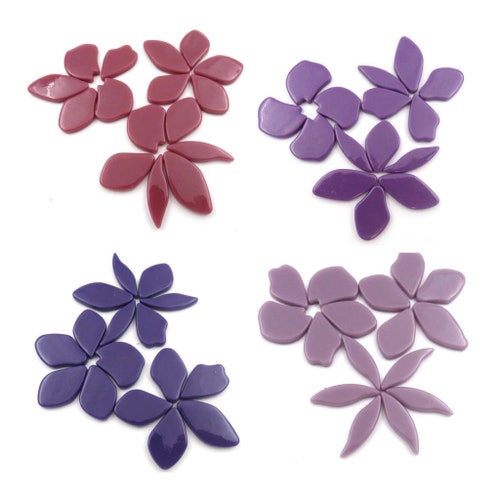 Mosaic Tiles// 50g Glass Flower Petal Shapes//choose From 4 Etsy