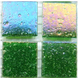 3/4&quot; Abalone Green Iridized Mosaic Glass Tile (25) // Mosaic Tiles // Mosaic Supplies // Mosaic Surplus