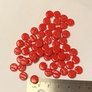 Mosaic Tiles/ 100 MINI 8mm Bright Red Darling Dotz//Mosaic Supplies//Mosaic Surplus//Mosaic Glass
