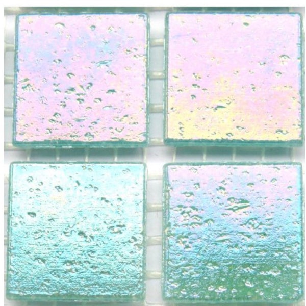 3/4"  Spring Frost Iridescent Mosaic Glass Tiles (25) // Mosaic Tiles // Mosaic Supplies // Mosaic Surplus