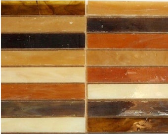 Stained Glass Brown Strips Mix (15pc)//Stained Glass//Mosaic Surplus//Mosaic Tiles