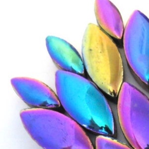 Mosaic Tiles/ Disco Lights Iridescent Ceramic Petals Mosaic Tiles Mix (35-40pc ) // Mosaic Tiles // Mosaic Supply // Mosaic Surplus