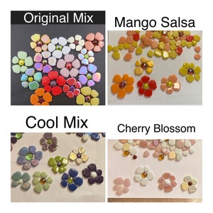 Mosaic Tiles/Botanical Mix Glass Petals 1/4 pound 75pc Sakura Petal Mix/mosaic surplus image 2