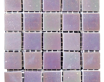 50 Tiles Fog Mist Iridescent Glass Tile 9/16"//Mosaic Tiles//Mosaic Surplus