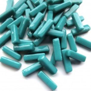 Mosaic Tiles/ 20mm Teal Glass Stix 50g (25pc)//Mosaic Tiles//Mosaic Glass//Mosaic Surplus//Mosaic Supplies