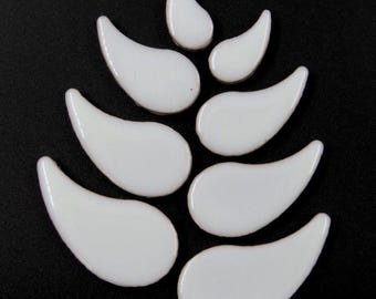 White Raindrop Ceramic Tile 8pc set